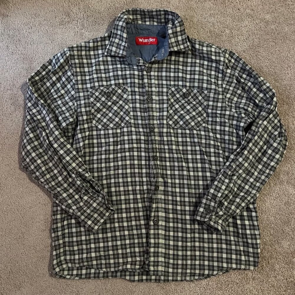 Wrangler Men’s Plaid Flannel Shirt Large